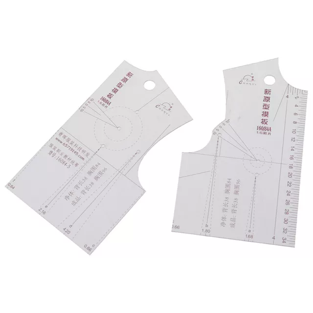 2pcs/set 1:5 Women Clothes Prototype Ruler Drawing Template Tailor Sewing Y-wa