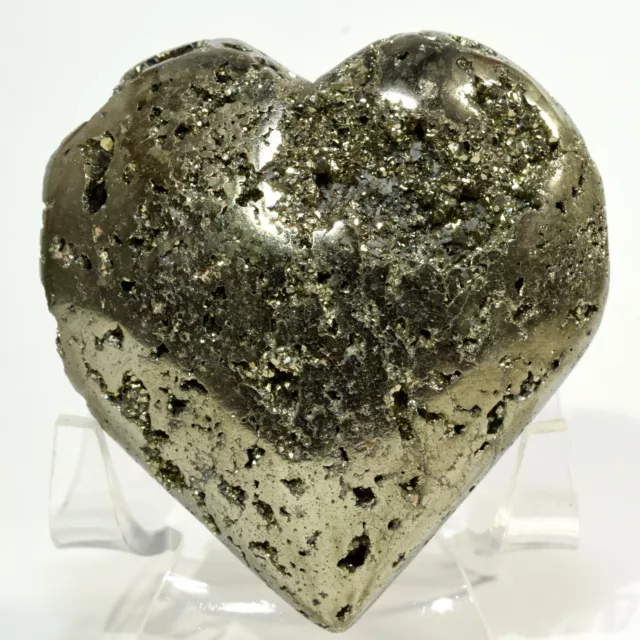 2.4 " Pyrit Puffy Herz Funkelndes Natürlich Druzy Kristall Poliert Mineral -