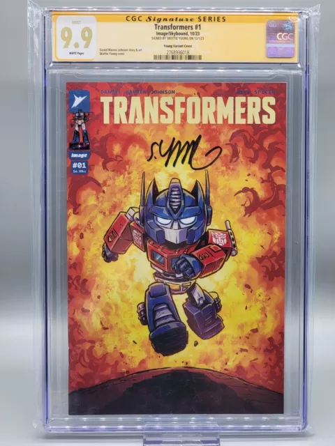 Transformers #1 CGC 9.9 Skottie Young ¡NO 9.8 Firmado Skottie Young!!! Censo bajo