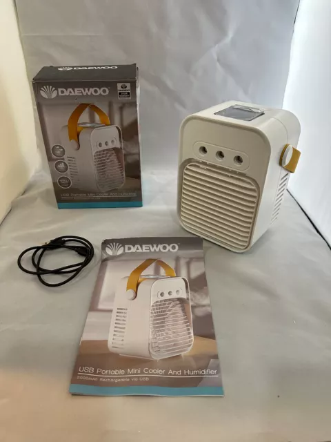 Rechargeable Mini Desk Fan With Cool Mist Ultrasonic Humidifier & 7 Mood Lights