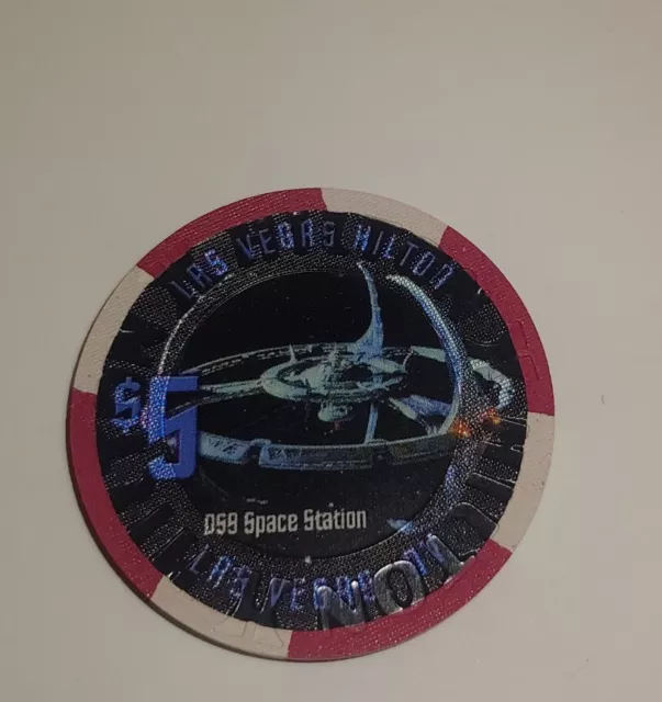 $5  Las Vegas Hilton Star Trek Space Ship casino chip obsolete super rare