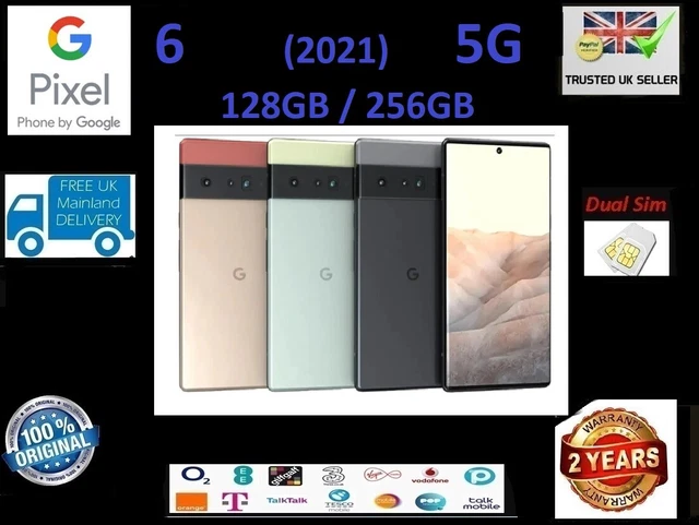 Brand newGoogle Pixel 6 128GB 256GB  5G Unlocked  Coral,stormy Black(New Sealed)