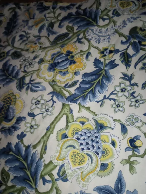 Waverly IMPERIAL DRESS PORCELAIN FLORAL Blue Yellow Drapes 50x84 Set/2 Pair EUC