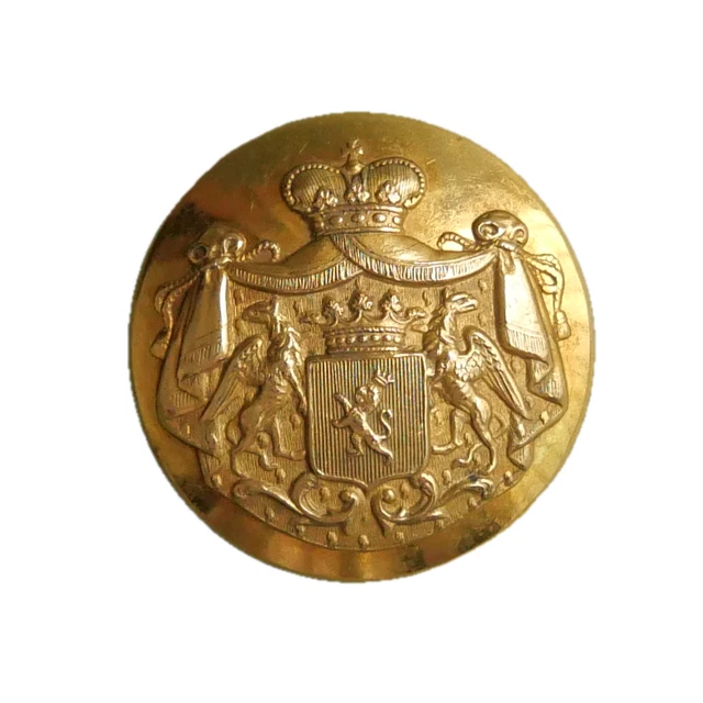 Bouton De Livrée Ancien – Production Française – 29 Mm – Doré – À Identifier