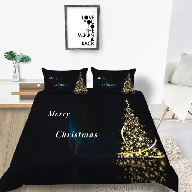 Frohe Weihnachten Golden Star Weihnachtsbaum Dekoration Bettbezug Set