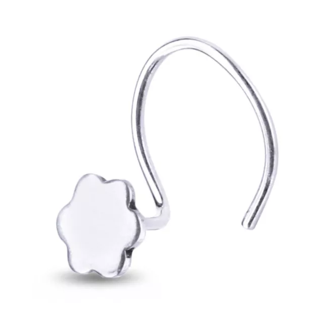Pure 925 Sterlingsilber Blume Form Schlicht Nasen Ring Für Damen & Mädchen