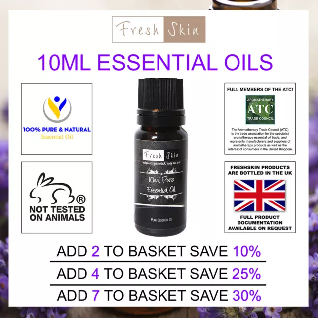 10ml Essential Oils - 100% Pure Natural Essential Oil - Aromatherapy - Freshskin