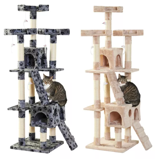 Milo & Misty Cat XLarge Tree Sisal Mansion Scratching Post Condo Activity Centre