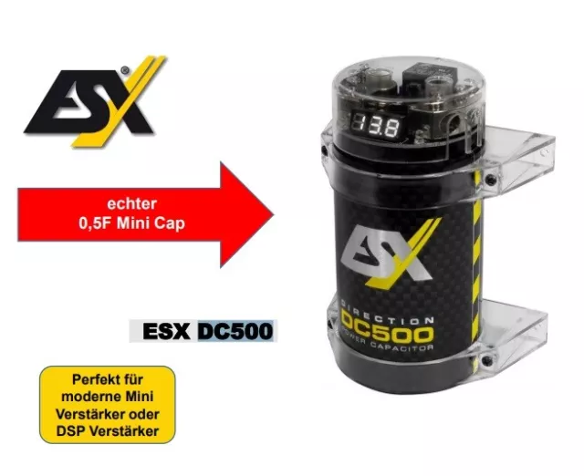 ESX DC500 Direction Cap 0,5 Farad Puffer Condensator Powercap With Manifold