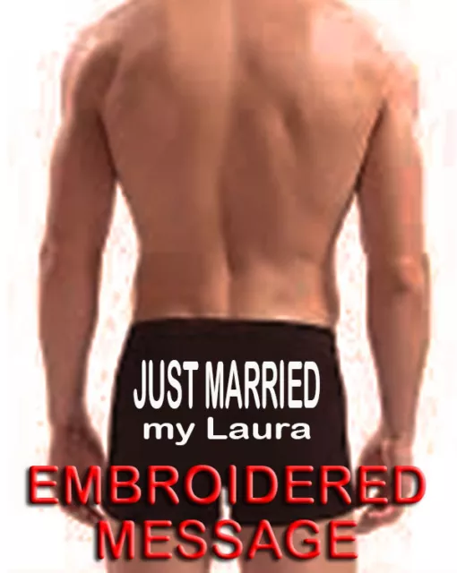 Personalised boxer shorts just married my husband hubby custom gifts UK fast