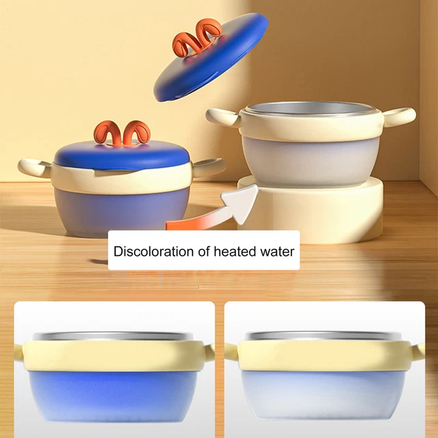 Vajilla para bebé ecológica para comer diariamente con detección de temperatura que cambia de color para niños