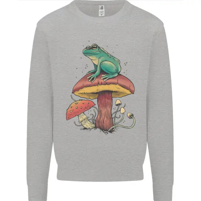 A Frog Sitting on a Mushroom Mens Sweatshirt Jumper
