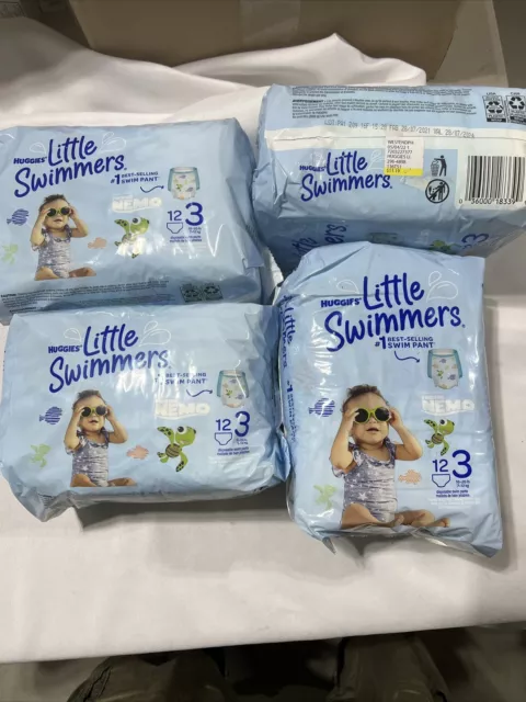 Lot of 8 - Huggies - LITTLE SWIMMERS - Swim Diapers 4/12 Packs  48 Swimmers