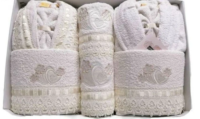 Set Bagno Ferlen 8 Pezzi - Asciugamani E Accappatoi Morbidi In Cotone 100% - Regalo Perfetto - Foto 9