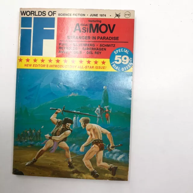 Worlds of IF Science Fiction June 1974 Asimov Stranger in Paradise