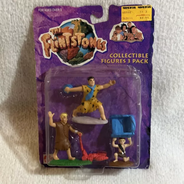 The Flintstones Movie Collectible PVC Figures 3 Pack Mattel 1993 Fred Wilma Dino