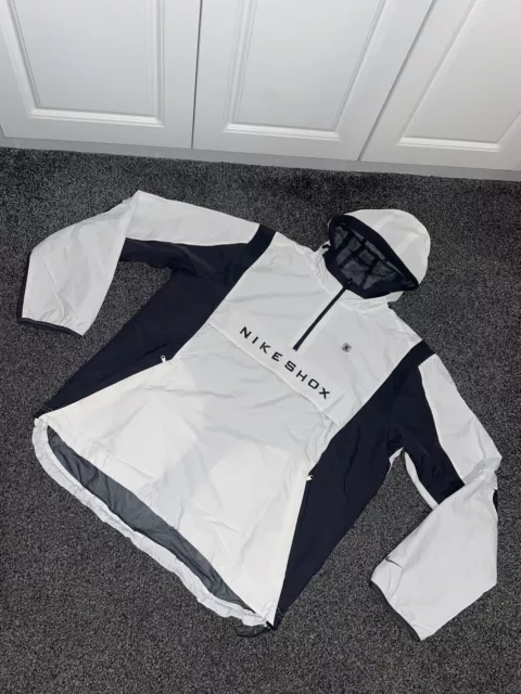 NIKE SHOX JACKET Half Zip Hoodie Large Y2K Vintage White Navy L