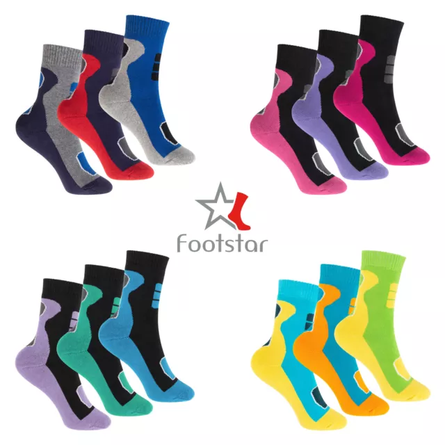 Footstar Kinder Outdoor Socken (6 Paar) Vollfrottee Socken mit Thermo-Effekt