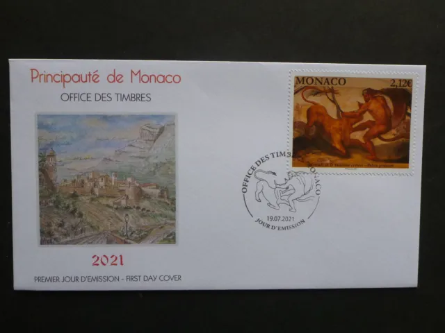 Monaco 2021 Paintings- Hercules And The Cretan Bull First Day Cover