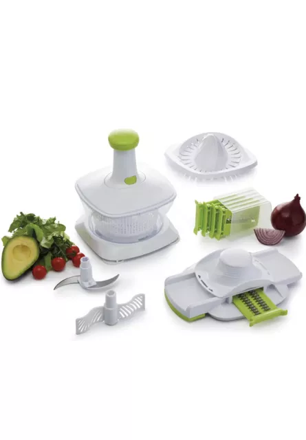 KitchenCraft Healthy Eating 5-in-1 Manual Food Processor / Mandoline Slicer Set