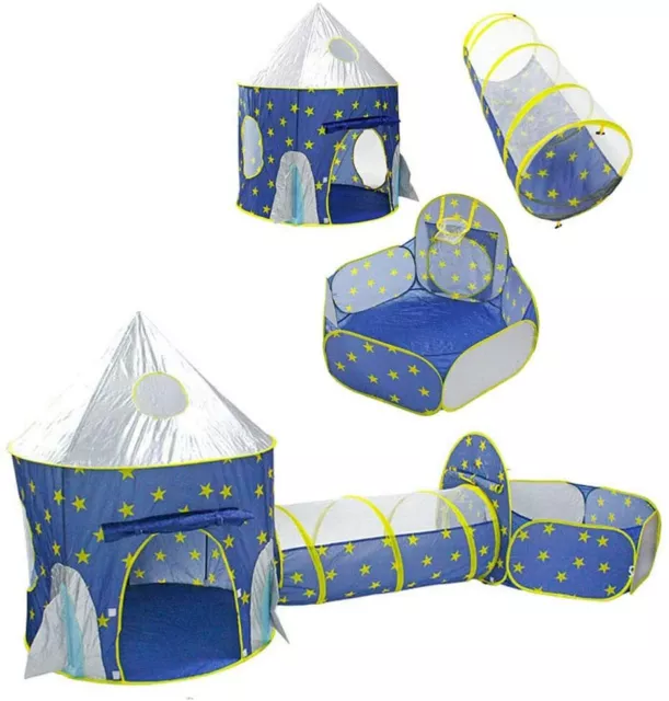 3 In 1 Play Tent Kids Toddlers Crawl Tunnel Pop Up Playhouse Ball Pit Play Tent 2