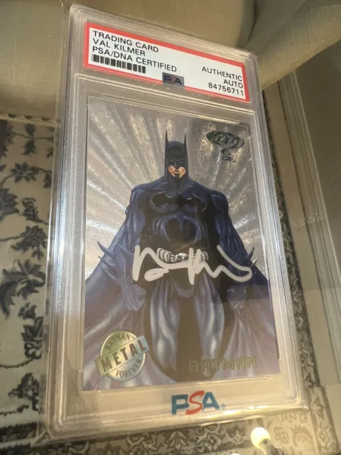 Signed Val Kilmer 1995 Batman Forever Metal Silver Flasher #1 Batman Psa/Dna