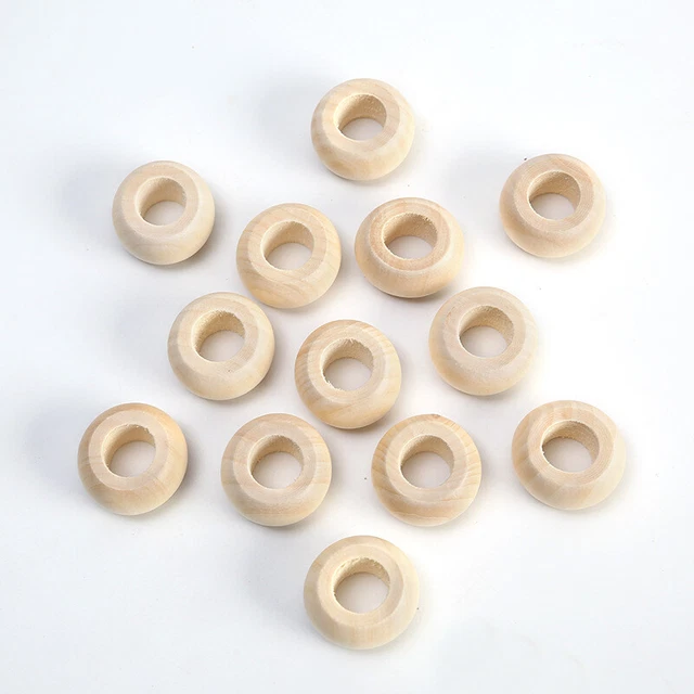 1/5Pc 30mm Large Wooden Beads For Jewelry Making, Wood Color Macrame Beads