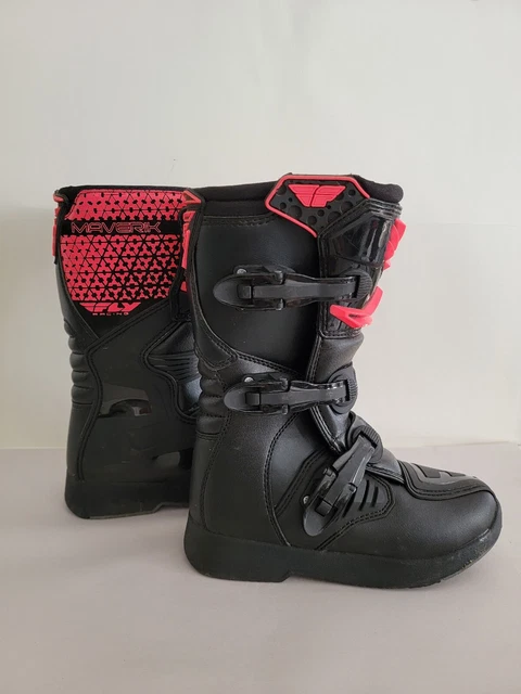 Fly Racing Maverik Youth Off Road Dirt Bike Motocross Boots Size 6 Black & Pink