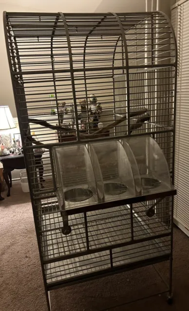 Custom Made Medical Grade Stainless Steel Bird Parrot Cage, African Grey, Macaw