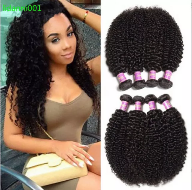 Kinky Curly 100% Brazilian Virgin Human Hair Extensions Remy Weave 1/3/4 Bundles