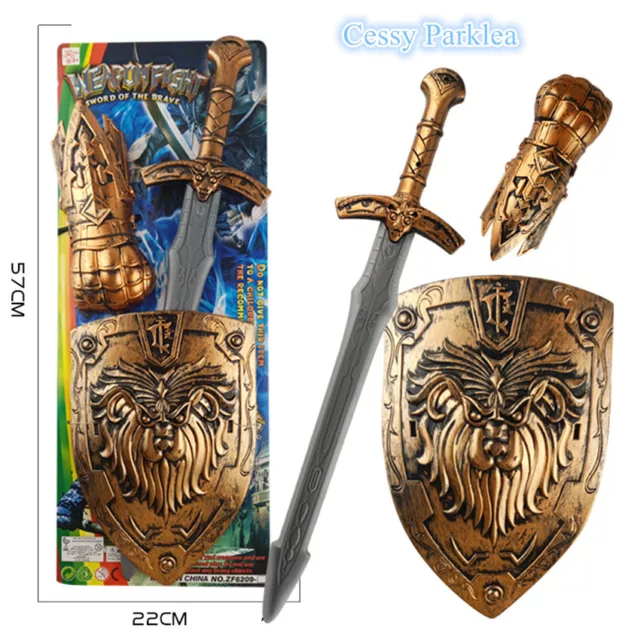 W-R4-3 MEDIEVAL LION Knight Shield and Sword Costume Toy Weapon