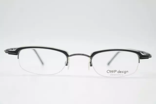 Gafas OWP 8807 Negro Metálico Ovalado Montura de Gafas Lentes Nuevo