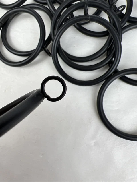 Vintage Metal Curtain Rod Rings (42) Fits 1.5” Rod Black 3