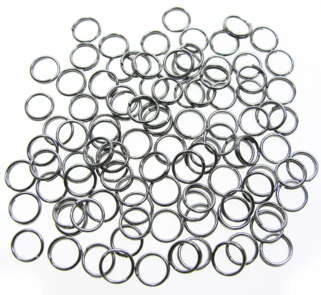 100 Edelstahl Spaltringe 6mm silberfarben, Ösen, Schmuck und Perlen basteln