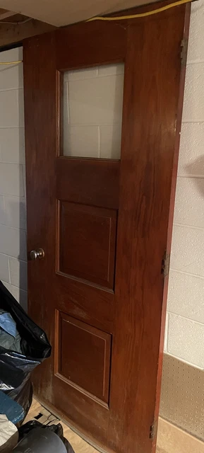 STUNNER! VINTAGE Wood Mid Century Modern Front House Door Atomic MORGAN MCM