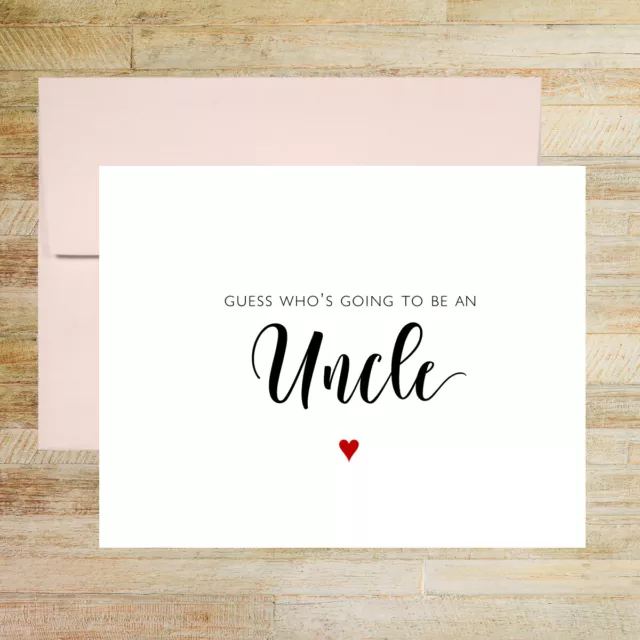 You're Going to Be an Uncle Baby Announcement, PRINTED A2 Folded Card & Envelope