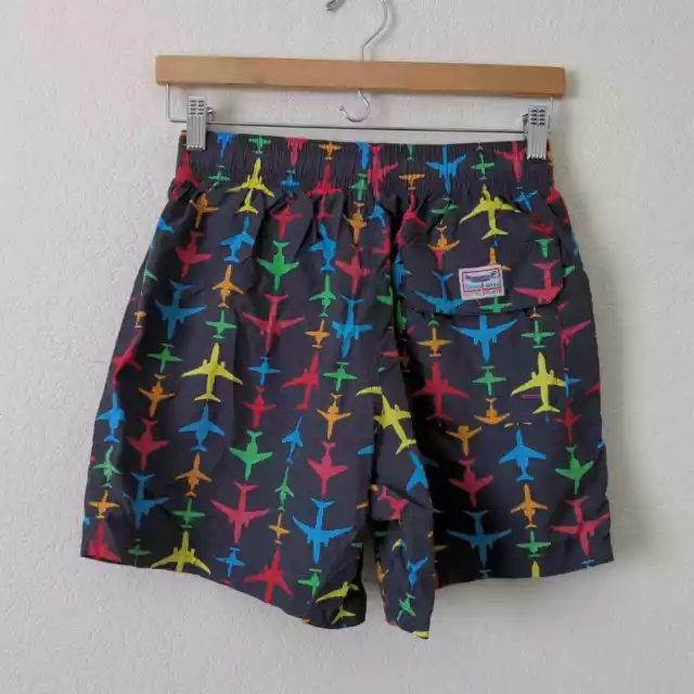 LimoLand Airplane Pattern Swim Trunks Mens Medium Colorful Board Shorts RARE 2