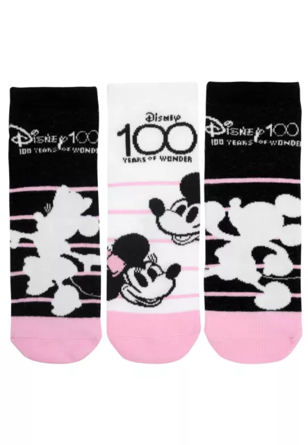 Disney Minnie Mouse Socken für Damen Sneaker Frauen Rosa/Schwarz (3er Pack)