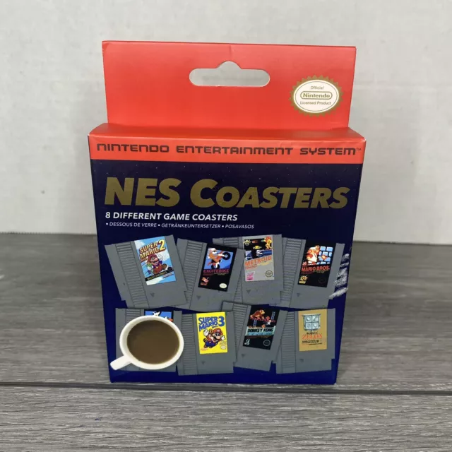 NES Nintendo Game Cartridge Coasters Set Of 8 Zelda Donkey Kong Super Mario NEW