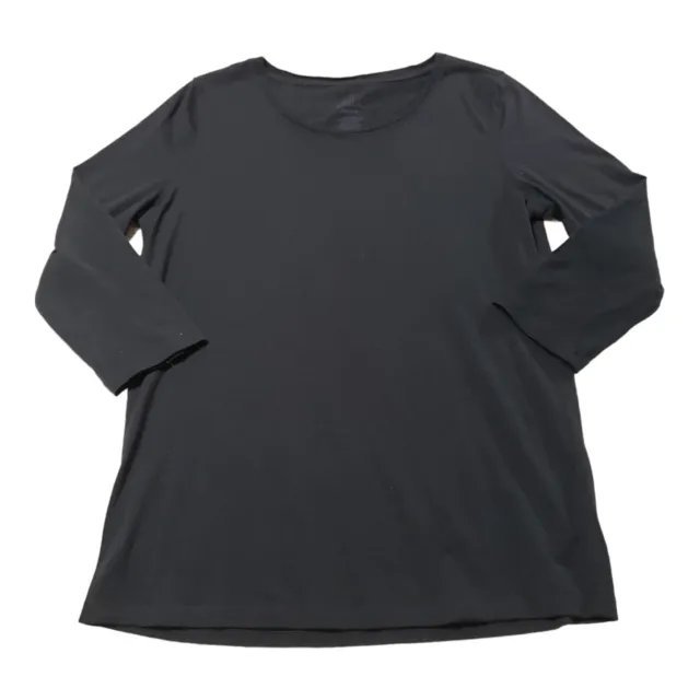 WoolX Merino Wool 3/4 Sleeve Tee Base Layer Top Womens M Black Crew Neck T Shirt