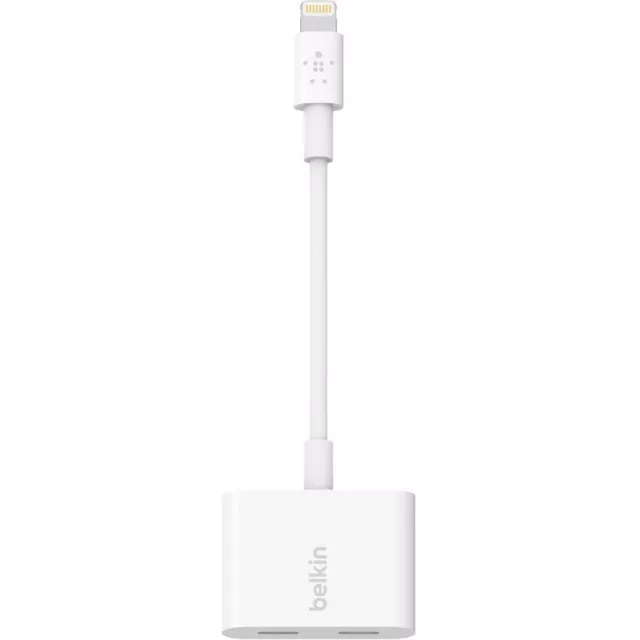 Belkin F8J198BTWHT Lightning Audio with Charge RockStar Splitter - White