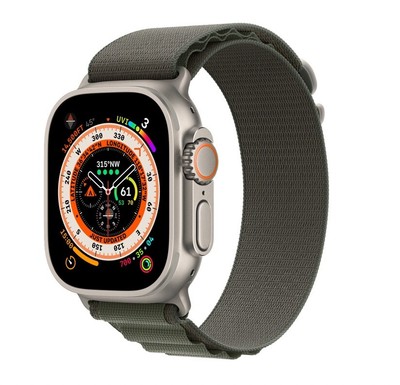 NEW APPLE WATCH Ultra GPS + Cellular 49mm Titanium Case w/ Green Alpine