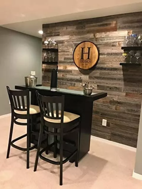 Rockin' Wood Peel & Stick Rustic Reclaimed Barn Wood Paneling, Real Wood, Rustic