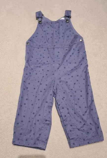 The Little White Company Boys or Girls Dungarees Trousers 18-24 Months Blue Star