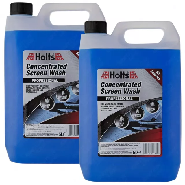 2 x Holts All Seasons Windscreen Screen Wash Screenwash Concentrated 5 Litre 5L