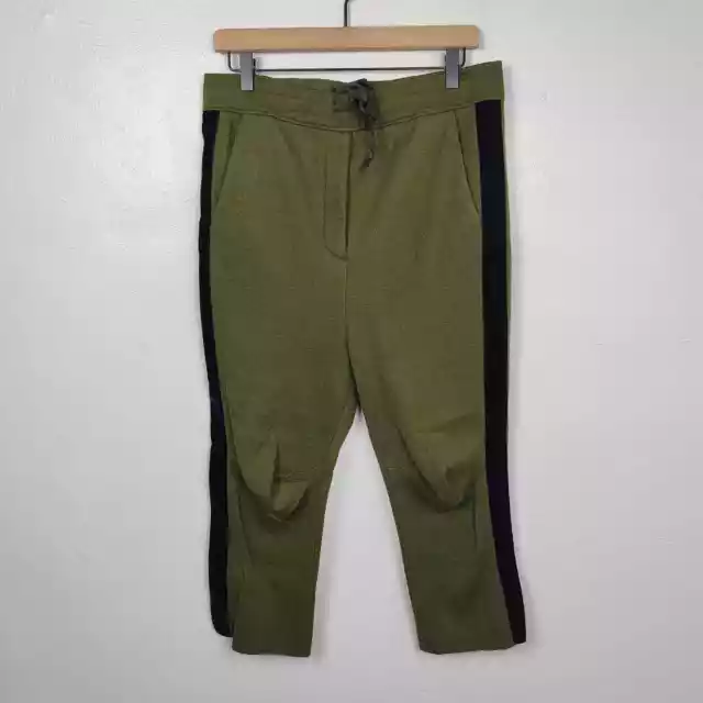 Haider Ackermann Trouser Pants Mens Large Olive Green Cotton Drawstring Waist