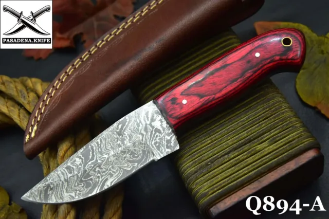 Custom 7.8"OAL Hand Forged Damascus Steel Hunting Knife Handmade (Q894-A)