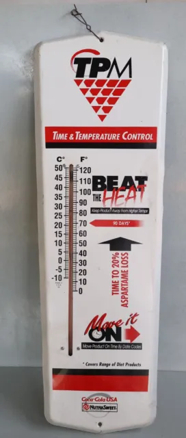 Vintage original COCA COLA Warehouse Thermometer Sign TIME & TEMP CONTROL TPM