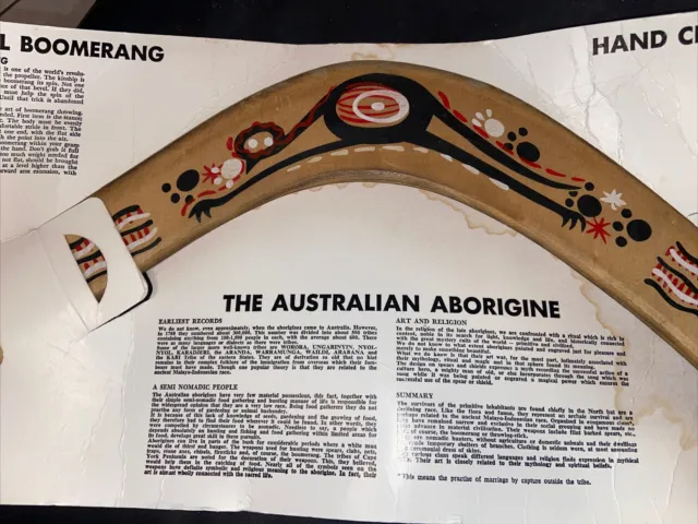 Australian Mulga Wood Aboriginal Boomerang Hand Painted
