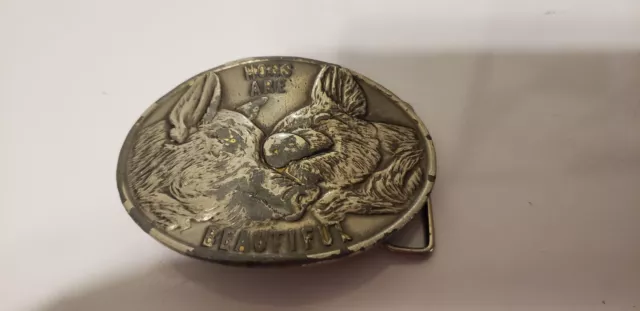 Vintage 1975 Hogs Are Beautiful Belt Buckle Lewis buckles